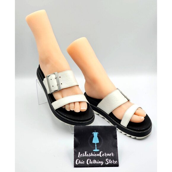 Sorel Women's White Leather Roaming Buckle Strap Slide Sandals Sz 7 2313 - Picture 5 of 16